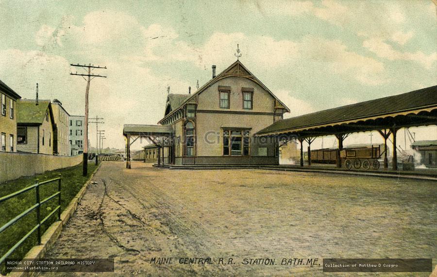 Postcard: Maine Central Railroad Station, Bath, Maine